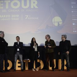 PADOVA 31-03-2019 Cinema PortoAstra. Detour Festival 2019. Le Premiazioni. La giuria: da sx  Alessandro Pesci, Romolo Bugaro, Nabiha Akkari, Christian Frei e Marco Segato.